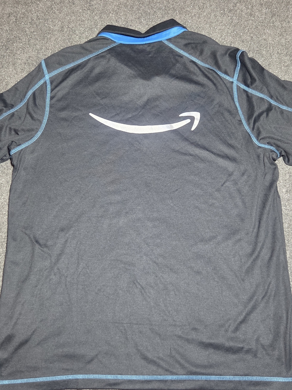 Amazon Delivery Uniform Short Sleeve Active Polo Shirt Men's XL Luly Yang Blue - Picture 4 of 5